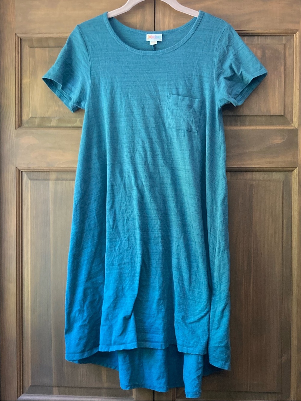 5/$15 LuLaRoe Dark Teal & Black Blend Carly Dress XXS